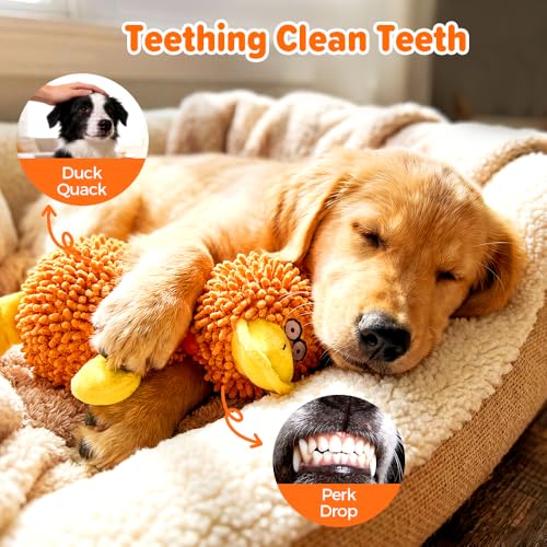 Indestructible Dog Toys, 2026 New Dog Toys for Aggressive Chewers, Stuffed Animal Dog Plush Chewing Toy, Interactive Dog Squeak Toys for Puppy, Small, Medium, Large Dogs (Pink)