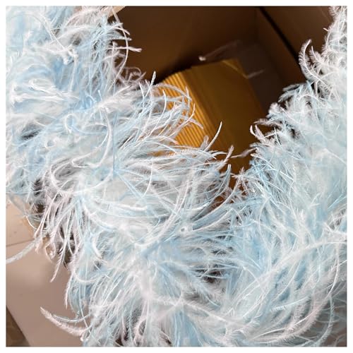 Plumas de avestruz naturales bicolor de 2m para tocados y manualidades 6