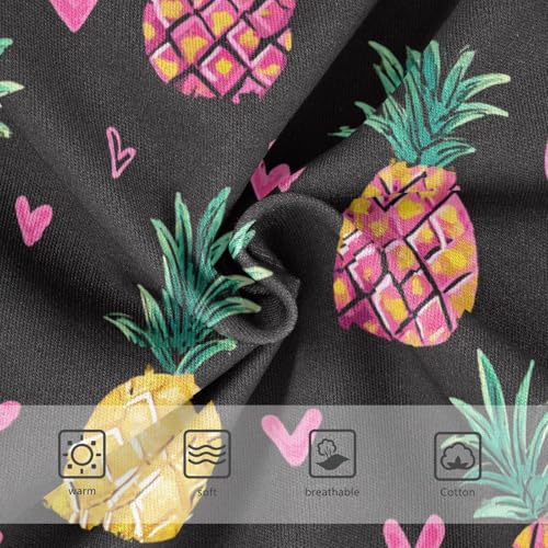 Wusikd Cute Pineapples Girls' Underwear Cotton Pink Hearts Black Girls Briefs Soft Toddler Underwear 2T3