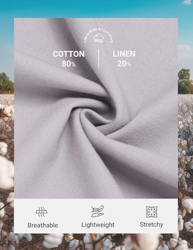 Image of COOFANDY Mens Cotton Linen Pants Casual Drawstring Summer Beach Pants Lightweight Linen Dress Trousers