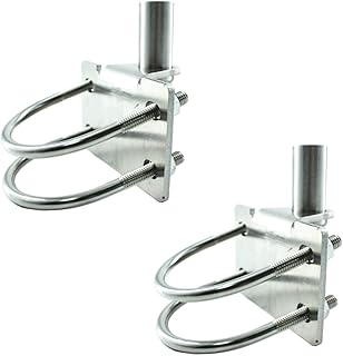 KSWLOR 2 Pack Chain Link Fence Gate Post Hing-Heavy Duty Steel Chain Link Fence Frame Hinge for 1.1-2" Outside Diameter Post/Pipe - Stainless Steel Chain Link Post Gate Frame Hinge-Nut/Bolt Included