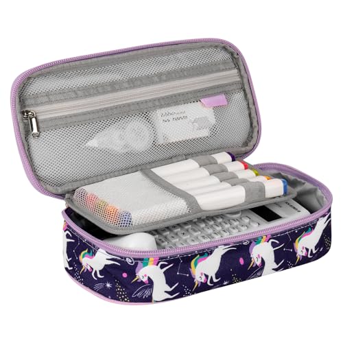 Image of Choco Mocha Unicorn Pencil Case for Girls, Soft Pencil Case Kids Pencils Pouch for Kindergarten Girls, Purple