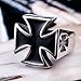ZMY Home Men's Fashion Jewelry 316L Stainless Steel Rings for Men Black Cross Shape Design Ring (10)
