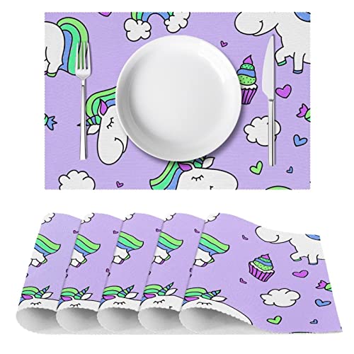 Set de table licorne résistant à la chaleur et antidérapant x6 - 3