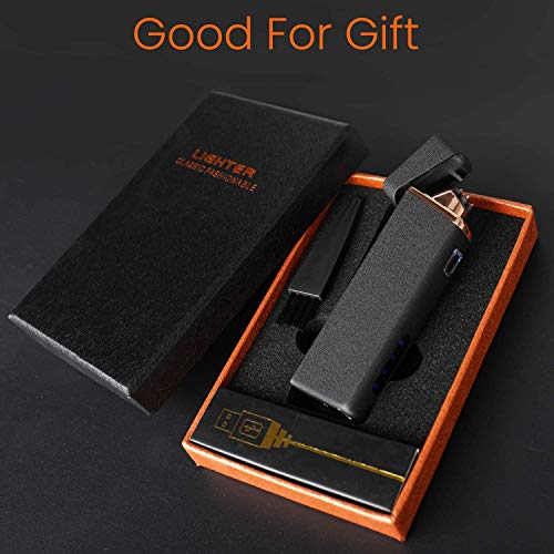 Electric Lighter, Plasma Arc Lighter USB Rechargeable Windproof Flameless Lighter with Battery Indicator for Fire, Cigarette, Pipes - Thumbnail 4