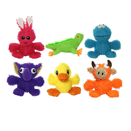 MIGHTY- Microfiber Ball- Medium Combo 6 Pack – Made with Squeaker Balls and Minimal Stuffing. Strong & Tough. Interactive Play Dog Toy. Machine