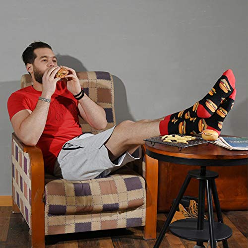 Hsell Mens Colorful Dress Socks Novelty Men Funny Pattern Fashionable Fun Crew Cotton Socks  thumb #3