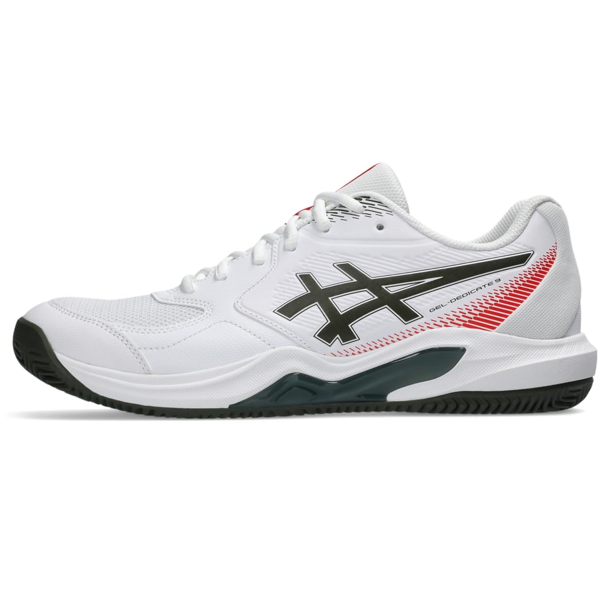 Men's Gel-Dedicate 9 Clay Tennis Shoes, 9.5, White/Vintage Khaki