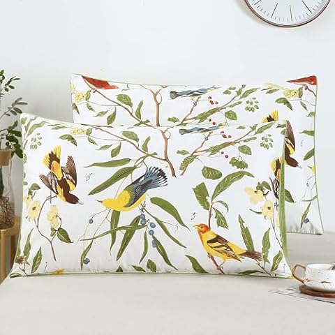 YOU SA Pack of 2 Floral Pillow Cases Cover
