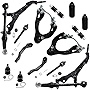 Detroit Axle - Front Upper and Lower Control Arms, Tie Rod Ends, Sway Bar Links, Ball Joints Replacement for Acura Integra Honda Civic - 14pc Set