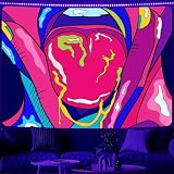 QGHOT Sexy Tapestries Blacklight Women Tapestry for Adults Sex Art Wall Hanging Hot Girl Lip Sexy Posters Wall Tapestry for Adult Bedroom College Dorm Anime Decor 60x50 inch