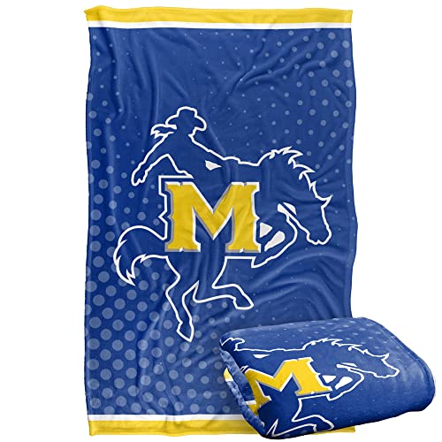 Mcneese State University Cowboy Blanket, 36" x 58", Logo Dots, Silky Touch Super Soft Throw