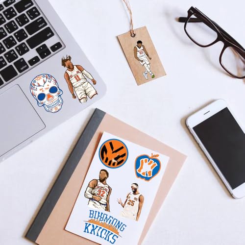 Image of 50 PCS New York American Vinyl Knicks Stickers Pack Basketball Star Stickers for Water Bottle, Laptop, Bicycle, Computer, Motorcycle, Travel Case, Car Decal Decoration Sticker Graffiti Decals