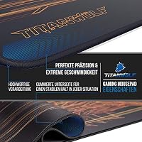 Titanwolf XXL Speed Gaming Mauspad - 900x400 x 4mm - XXL Mousepad - Tischunterlage Motiv - verbessert Präzision und Geschwindigkeit - Stabiler Halt auf glatten Oberflächen – Ansicht 3