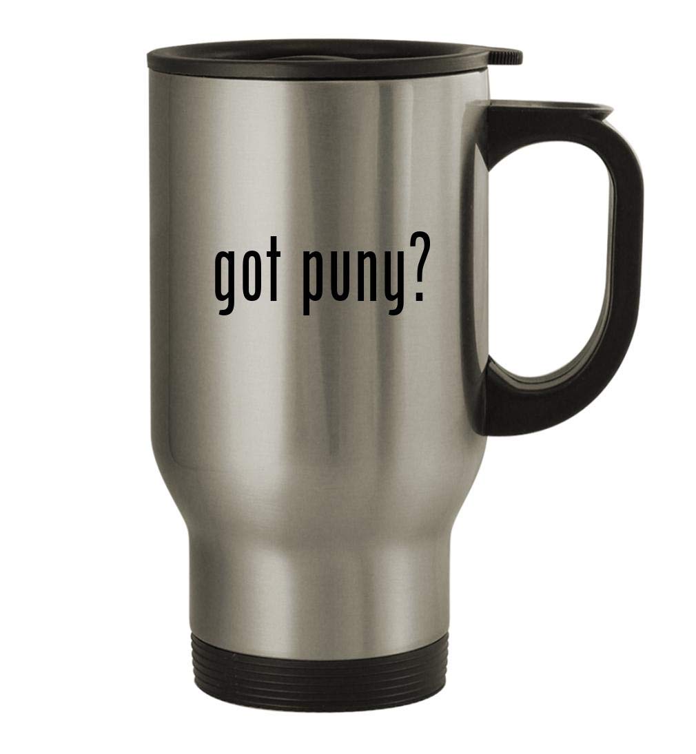 got puny? - 14oz Stainless Steel Travel Mug, Silver