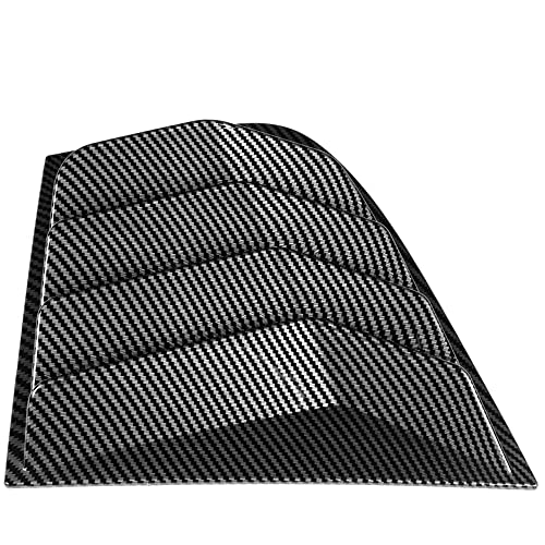 Q1-Tech, Painted Carbon Fiber Side Window Louvers Scoop Cover Vent Sun Shade Cover Compatible With 2018 2019 2020 2021 2022 Kia Stinger (Abs, Fits For All Weather) #TOP1