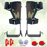 kilogorge Tree Climbing Spikes Set, Tree Climbing Gears 2 Claws and Widening Pedal, Camouflage Green Tree Climbing Tool Set，Tree Climbing Kit for Climbing Trees, Picking Fruit, Tree Trimming,Hunting