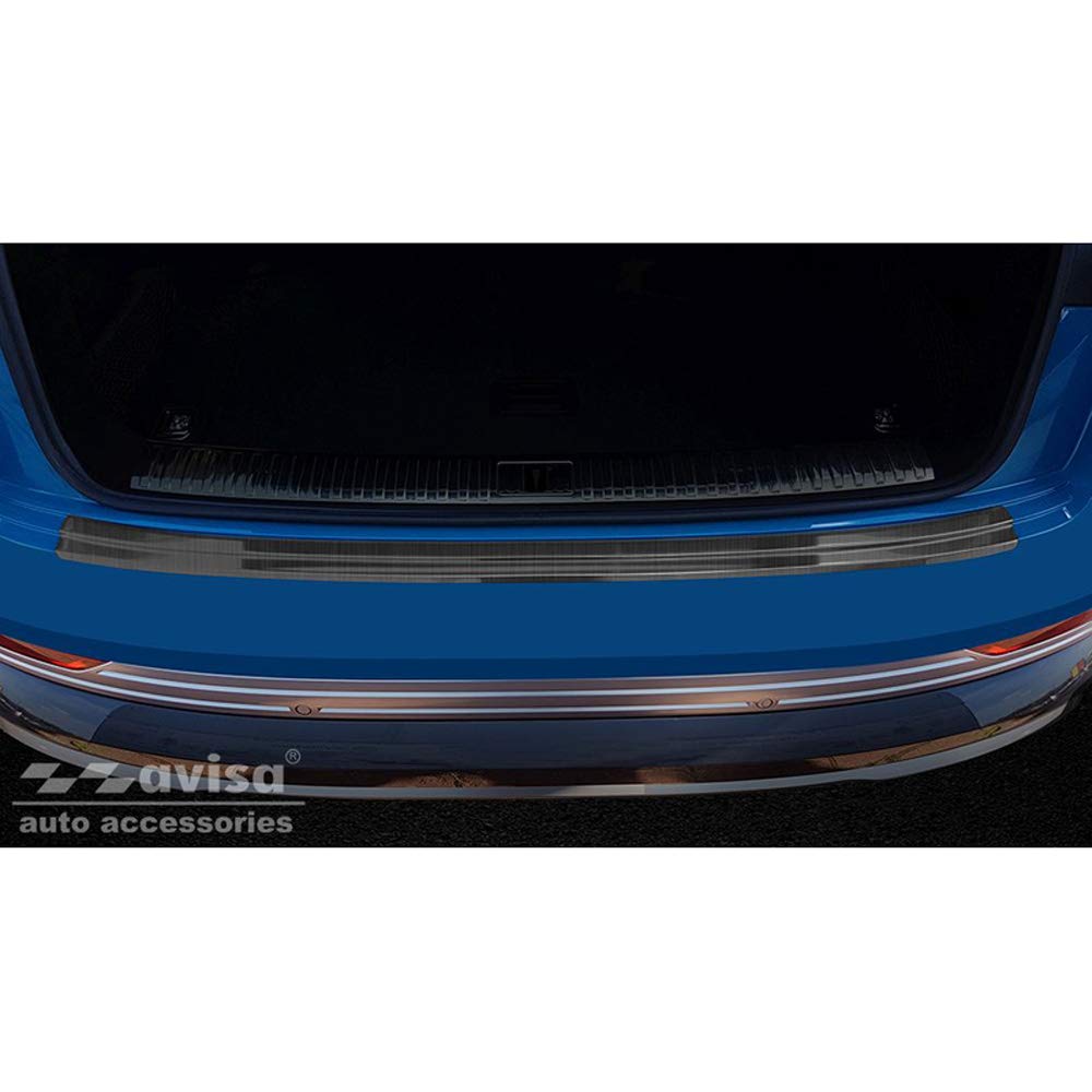 Avisa Protector del Parachoques Trasero Inoxidable Negro Compatible con Audi E-Tron Incl. Sportback 2018-
