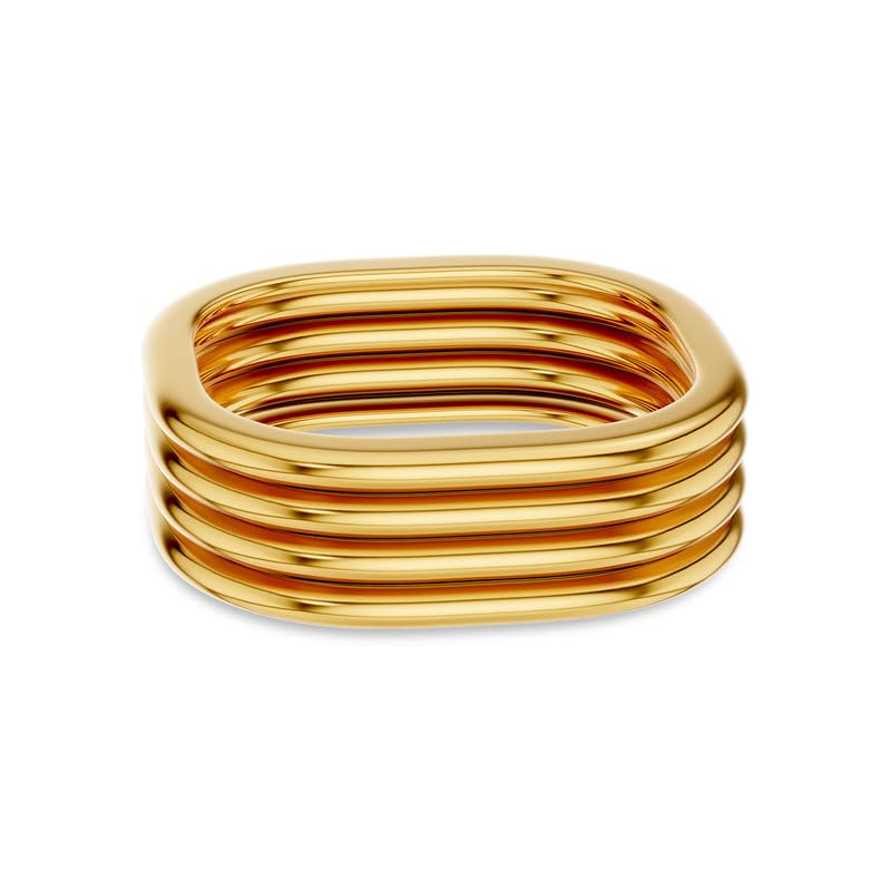 Image of Kisna Diamond & Gold Jewellery 18KT (750) Yellow Gold For Women|Real Gold Band|Gold Band Women|Stylish & Simple Daily Wear Gold Band|Gift for Her, Birthday, Anniversary|Axora Gold Band S17