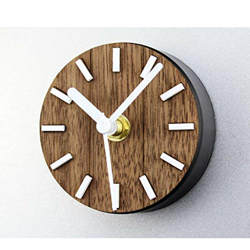Home Decor Suction Cup Shower Wall Clock Fridge Clock Quartz 12H Display 80mm Brown