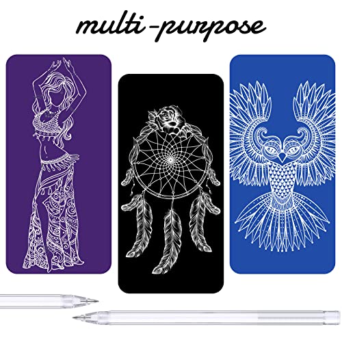 6 Pezzi Penna Bianca per Artisti Scuri Carte da