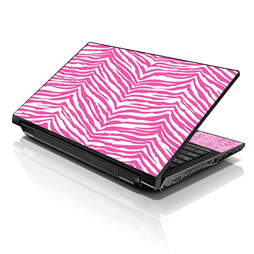 Image of LSS 15 15.6 Inches Laptop Notebook Skin Sticker with 2 Wrist Pads - Reusable Cover Protector Vinyl Sticker Cover Decal Fits 13 inch - 16 inch HP Asus Acer Samsung - Pink Zebra Print Pattern
