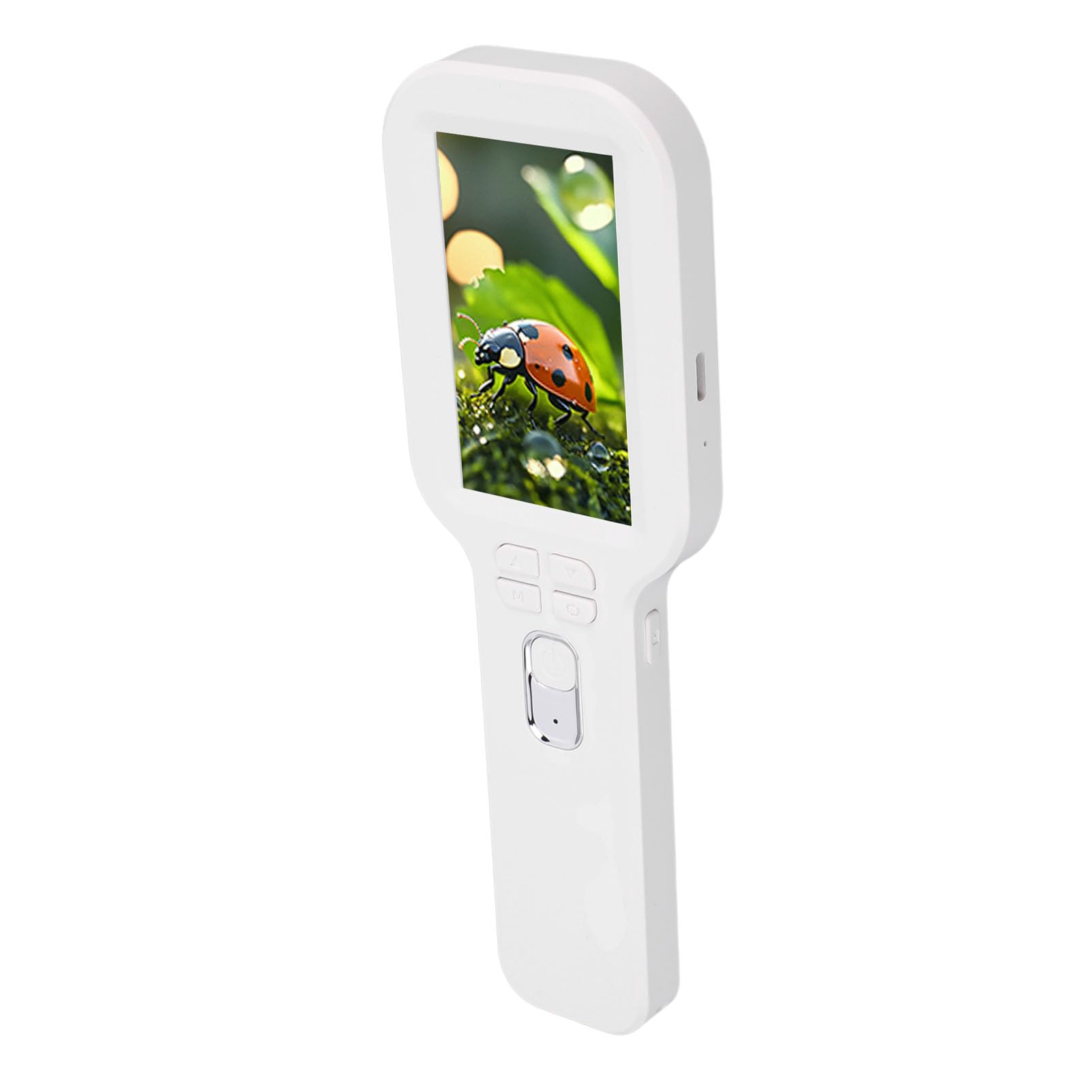 Jiawu Microscopio Digital de Bolsillo 3 Modos de Trabajo Lupa de Mano con Aumento 5X-500X para Observación, Fotografía para Diversas Aplicaciones (White)