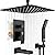 SR SUN RISE 12 Inches Shower System with Tub Spout Modern Tub and Shower Faucet Combo 1.8GPM All Metal Square Rainfall Shower Head and Handheld Shower Fixture Include Valve and Trim Kit, Matte Black