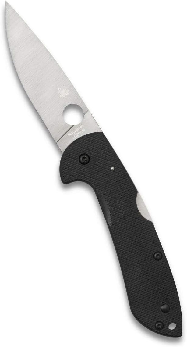 Spyderco Siren Folding Knife - G-10 Black Handle with PlainEdge Steel Blade - C247GP