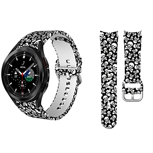 Correa de reloj de 20 mm impresa de silicona sin huecos para Samsung Watch 4 Classic