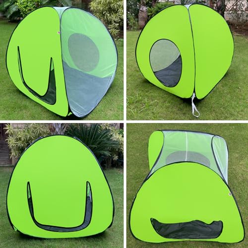 Image of Play House Foldable One Side Round Tent House for Kids Lightweight and Portable |Foldable Tent House for Kids Activity Indoor Outdoor |Play Tent House for Multi Purpose| Play Tent House (Green-2)