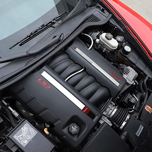 Image of Engine Bay Panel Cover for C6 Corvette 2005-2013, Stainless Steel Rear Engine Cover Guards Protector Splash Shield, Fuse Box Cover (Type D Engine Trim Strip)