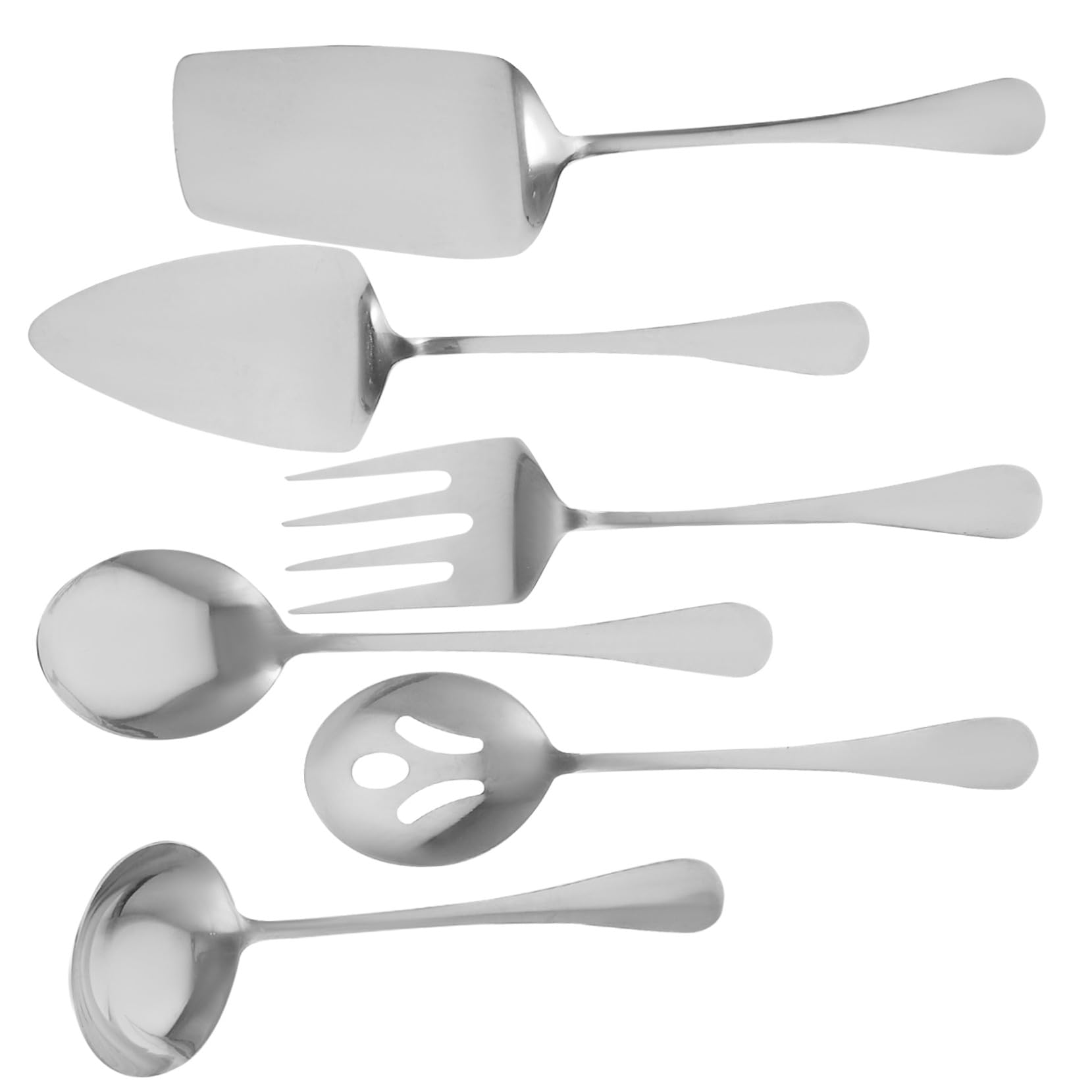 Lurrose Set de Couverts Acier Inoxydable pour Service à Table Ustensiles Robustes et Pratiques pour Buffet Pique- et Événements Formels Kit Ménager Complet