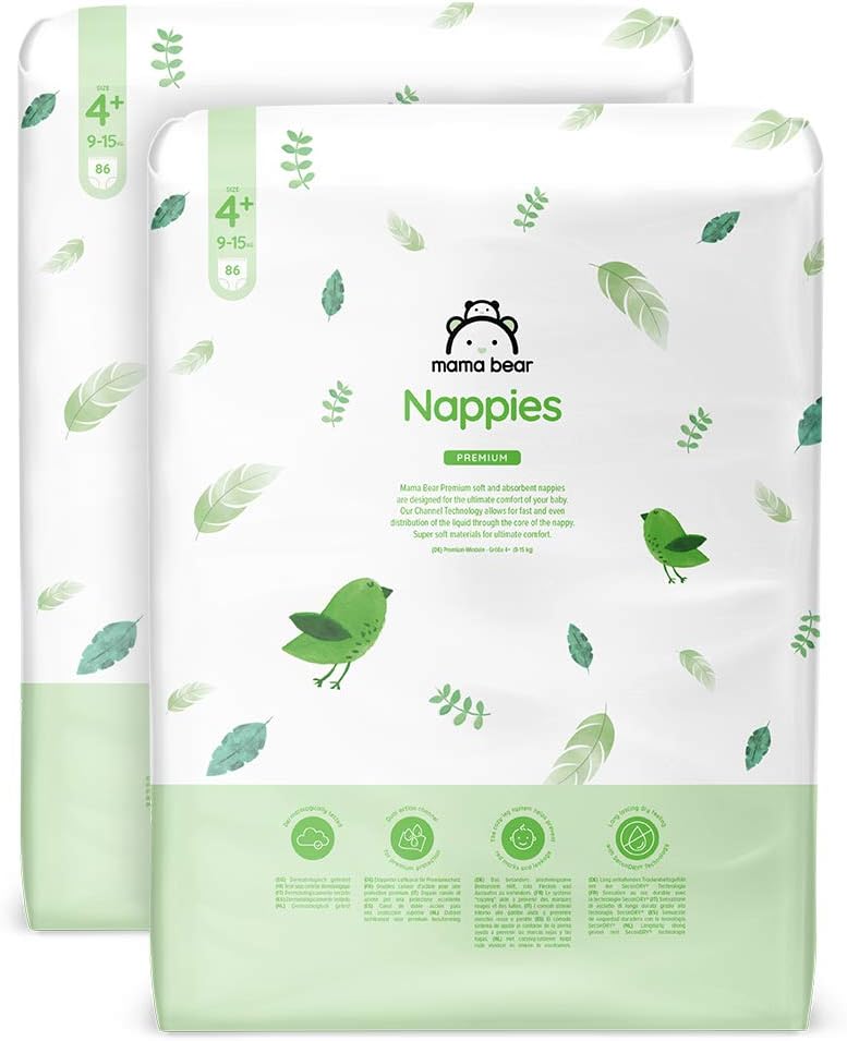 Marque Amazon Mama Bear Couches Premium, Taille 4+ (915 kg), Blanc