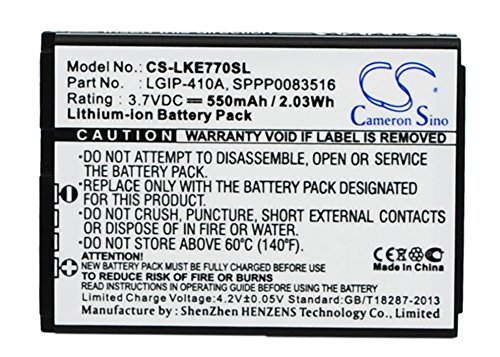 Cameron Sino Replacement for L'G 278A KE770 KF500 KF510 KG289 KG77 Battery 550mAh/3.7V