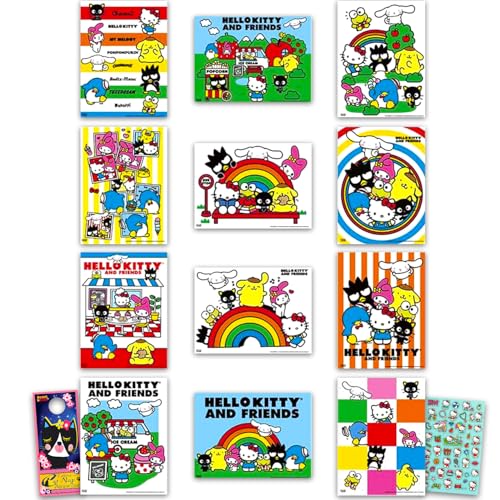 Hello Kitty Poster Set - Hello Kitty Room Decor Bundle with 12 Wall Art Posters Plus Stickers, and More!