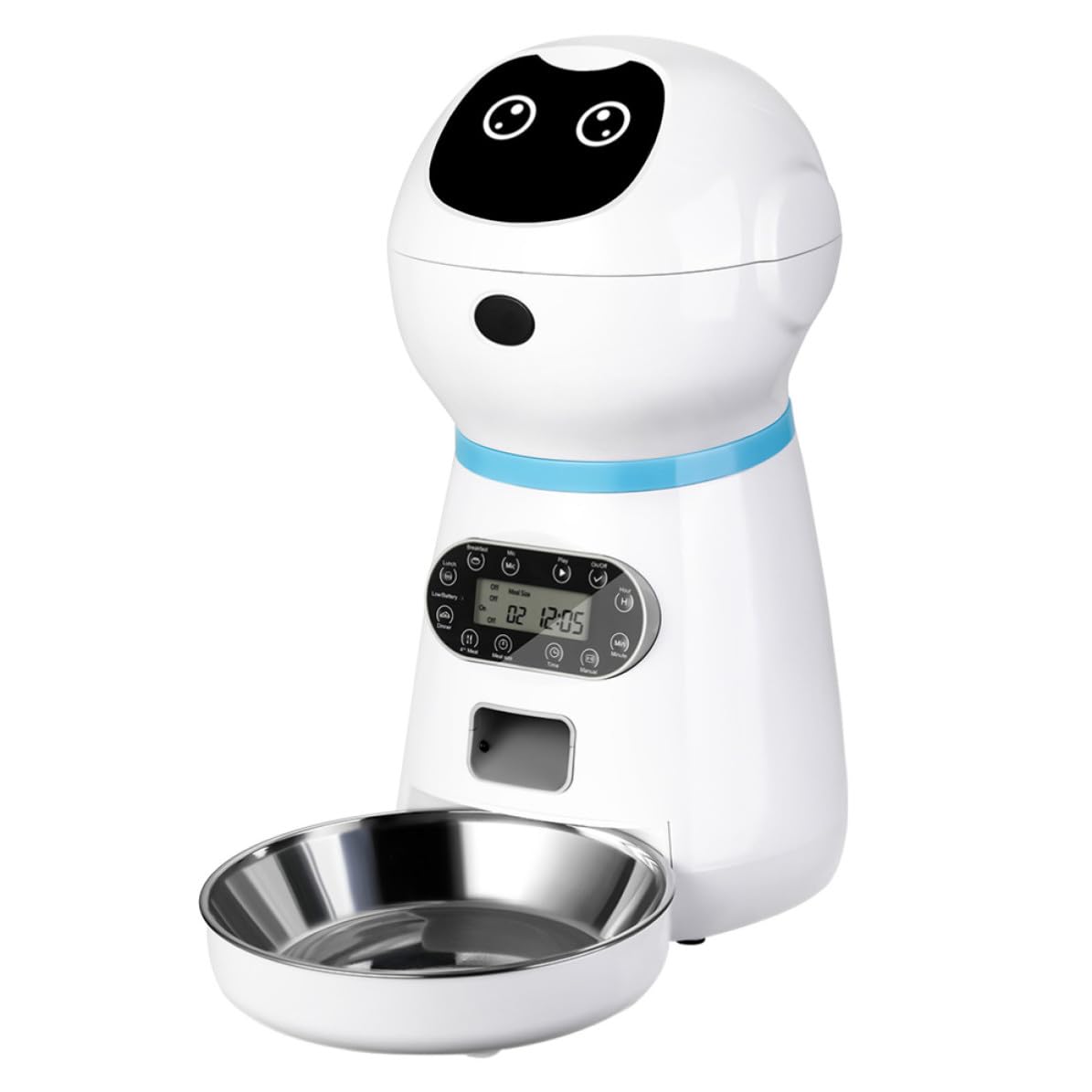 Comedero para Mascotas con Temporizador Digital, dispensador de Comida para Mascotas de 3,5 l, grabación de Voz, Cuenco de Acero Inoxidable, para Perros y Gatos, Uso en casa