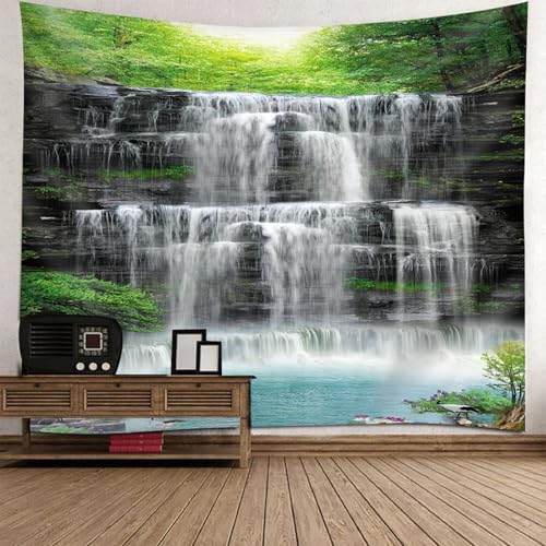 Tapisserie murale fantastique 150x150 de paysage cascade pour decoration salon