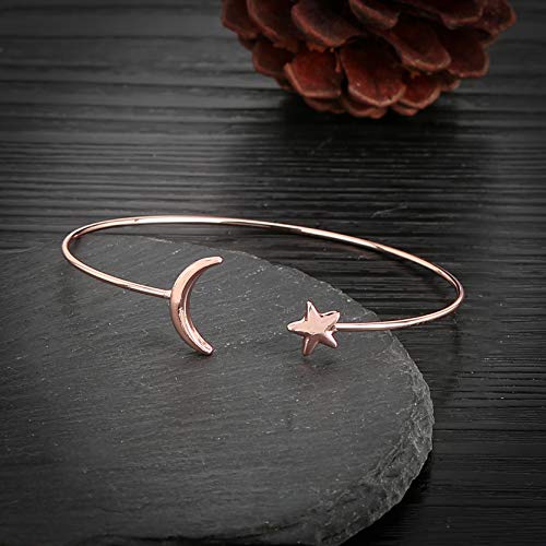 ASHMITA 3Pcs Rose Gold Bangle for Women Simple Olive Leaf|Star Month|Knot Heart Cuff Bracelet Gift Jewelry - Image 6