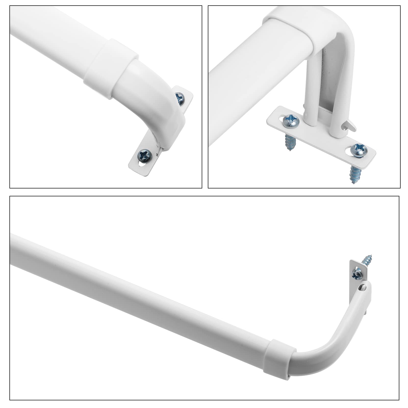 Curtain Rod Brackets - White Hardware Set -5
