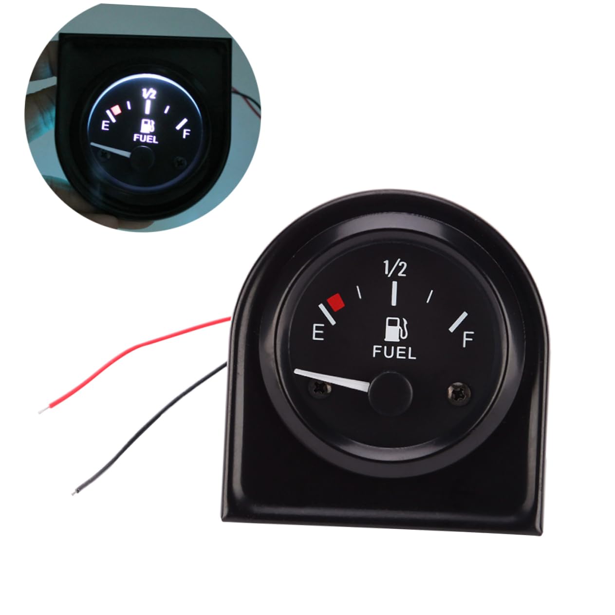 ULTECHNOVO Level Gauge Led Pointer for Boat Yacht and Auto 12v 52mm Diameter E-1/2 Black Universal