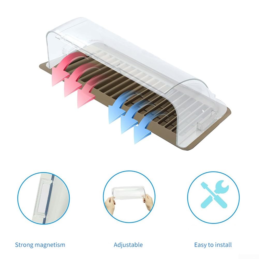 HpLive Deflettore d'aria magnetico per condizionatori d'aria regolabile, deflettore d'aria e calore per ventilazione laterale, soffitto e pavimento (1 pezzo)