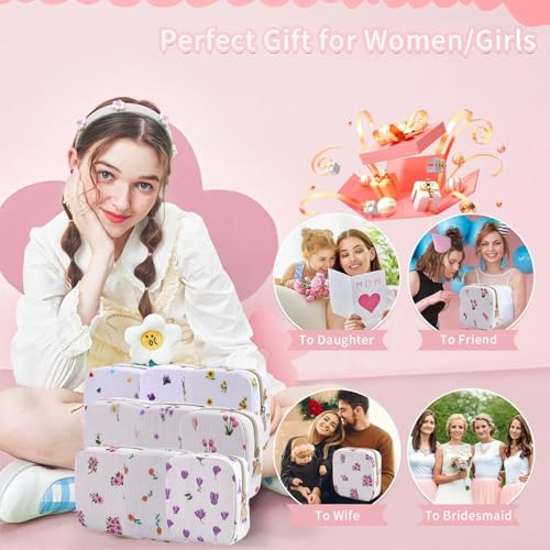 Image of 2-Pack Period Bag for Women Girls, Portable Corduroy Sanitary Napkin Storage Bag Period Pouch Small Discreet Menstrual Pouch, Sanitary Pads Period Kits Tampons Holder for First Period