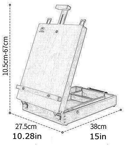 NZPOST Caballetes de Mesa para Pintar Soporte de Madera para Pintar Cajón portátil de Almacenamiento Caballete de Escritorio Soporte de exhibición de Lienzo para póster Caballe