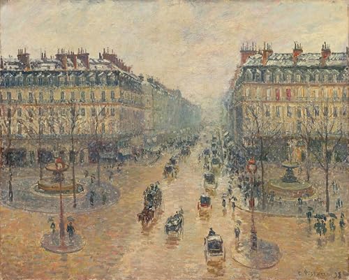 Affiche artistique Camille Pissarro Avenue de l'Opéra pour décoration murale moderne 60x90