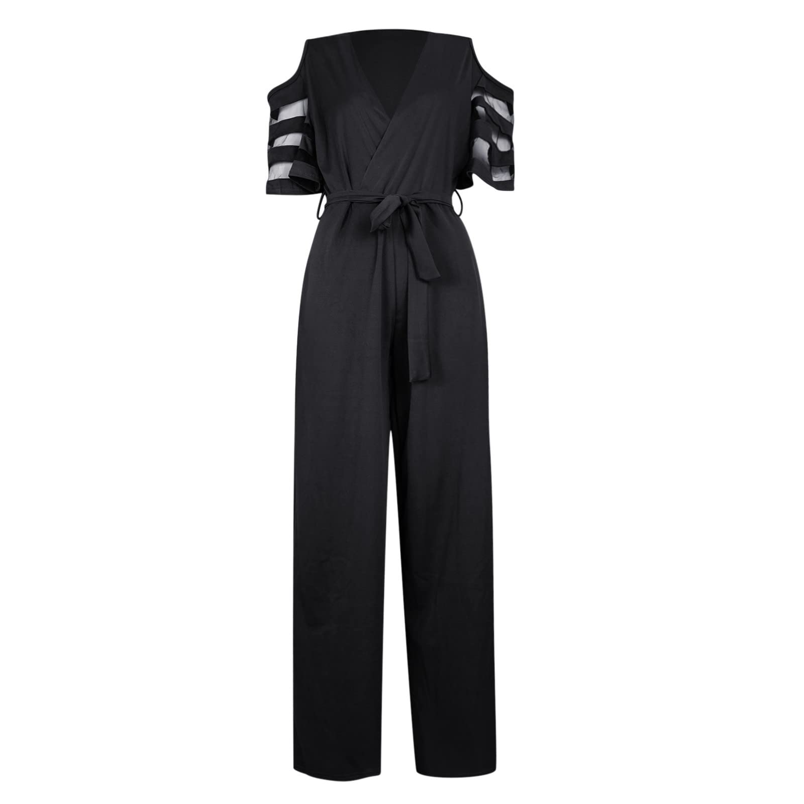 MJGkhiy Tuta Jumpsuit Donna Sexy Pizzo Tinta Unita Playsuit Cocktail Overall Monopezzi Tutine Gambe Grandi Overall Jumpsuit Salopette Romper Baggy Tuta Eleganti Cotone Lino Pagliaccetti