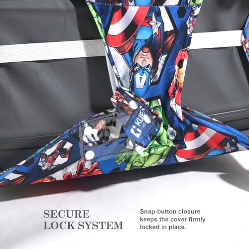 Image of Heart Home 26-30 Inch Polyester Large Size Suitcase Cover | Dustproof and Machine Washable Luggage /Trolley Bag Cover Protector | Avengers Print - Blue