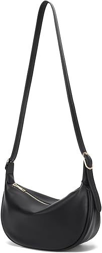 Bolsos cruzados pequeños para mujer, bolso de hombro creciente, bolsa de bola de masa media luna, bolso diario para viajes, cuero vegano