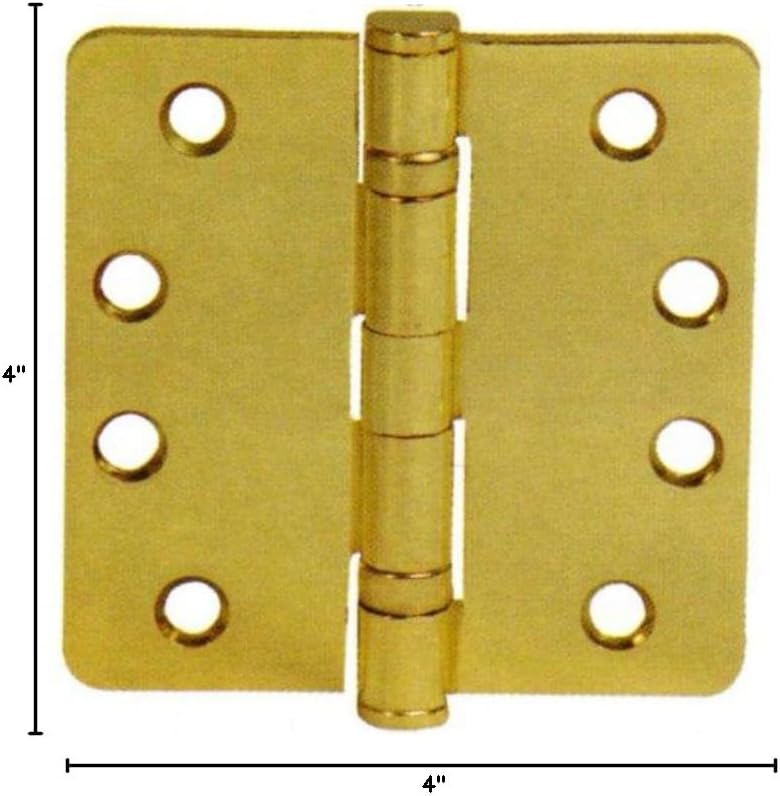 Emtek 94024 4" x 4" Ball Bearing 1/4" Radius Corners Mortise Hinge - Pair, Satin Nickel