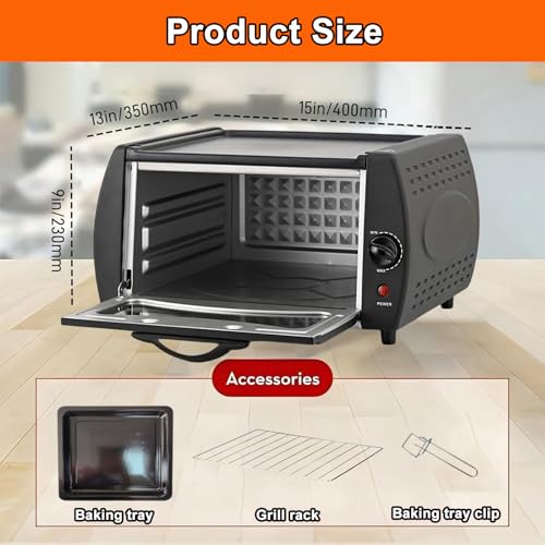 Forno elettrico tandoro, pizzaiola da 2100W, capacità 15L, controllo del calore regolabile per grigliare la cottura a tostatura, superficie non a bastone, design compatto per uso domestico della cucin